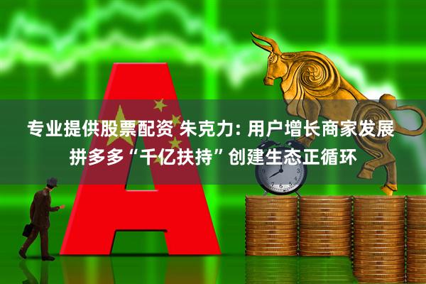 专业提供股票配资 朱克力: 用户增长商家发展 拼多多“千亿扶持”创建生态正循环